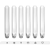 Yoption 6pcs Jewelry Metal Stamping Set, Heart Flower Star Paw Bee Cross Metal Stamps Punch Kit 4mm for Stamping Metal, Jewelry Working