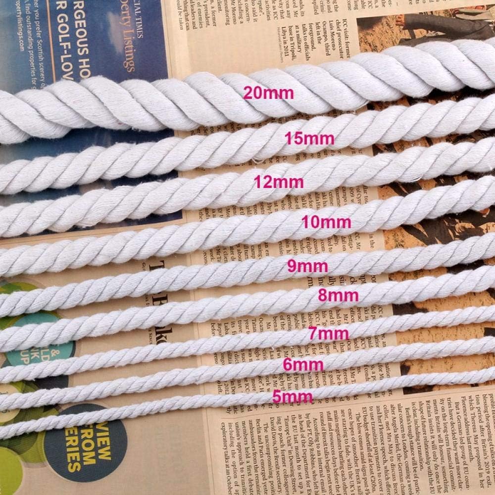 LAIY 5 Meters Cotton Rope 4-20Mm Thick Cotton Cords Bag Strap Home Decor Accessories DIY Handmade Rope Craft,10Mm 5 Meters