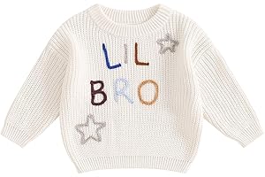 NIBBCOA Big Brother Little Brother Matching Outfit Big/Lil Bro Chunky Sweater Knitted Sweatshirt Cute Fall Winter Outfits