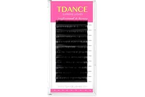 TDANCE Lash Extension Matte Black Eyelash Extension C CC D DD J B L Curl Volume & Classic Lash Extensions 0.03-0.18mm Thickness Professional Salon Use(0.05-D,14-19 mm)
