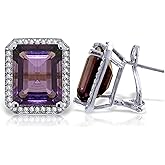 11.6 Carat 14K Solid White Gold Dance Gently Love Amethyst Diamond Ear