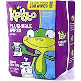 Flushable Wipes for Baby and Kids by Kandoo, Unscented for Sensitive Skin, Hypoallergenic Potty Training Wet Cleansing Cloths