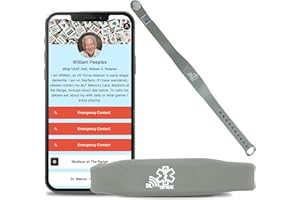 SHAREWEAR Medical Alert Bracelet, NO SUBSCRIPTION Medical ID Smart Bracelets for Women & Men, FREE Editable Digital Profile, Silicone and Waterproof, No charging or batteries