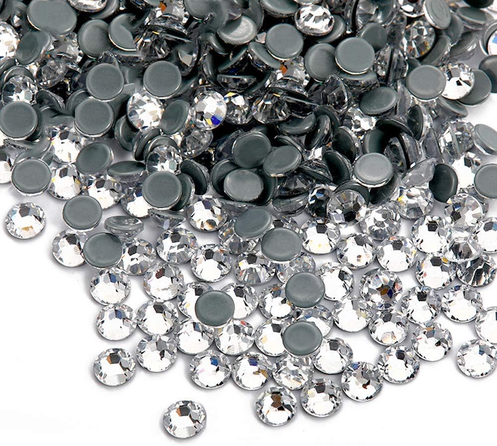 Facerain Hot Fix Rhinestones Crystal Clear White Flatback Hotfix Rhinestone SS3-SS40