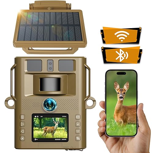 VOOPEAK Solar Trail Camera, 4K 46MP WiFi Bluetooth Solar Panel