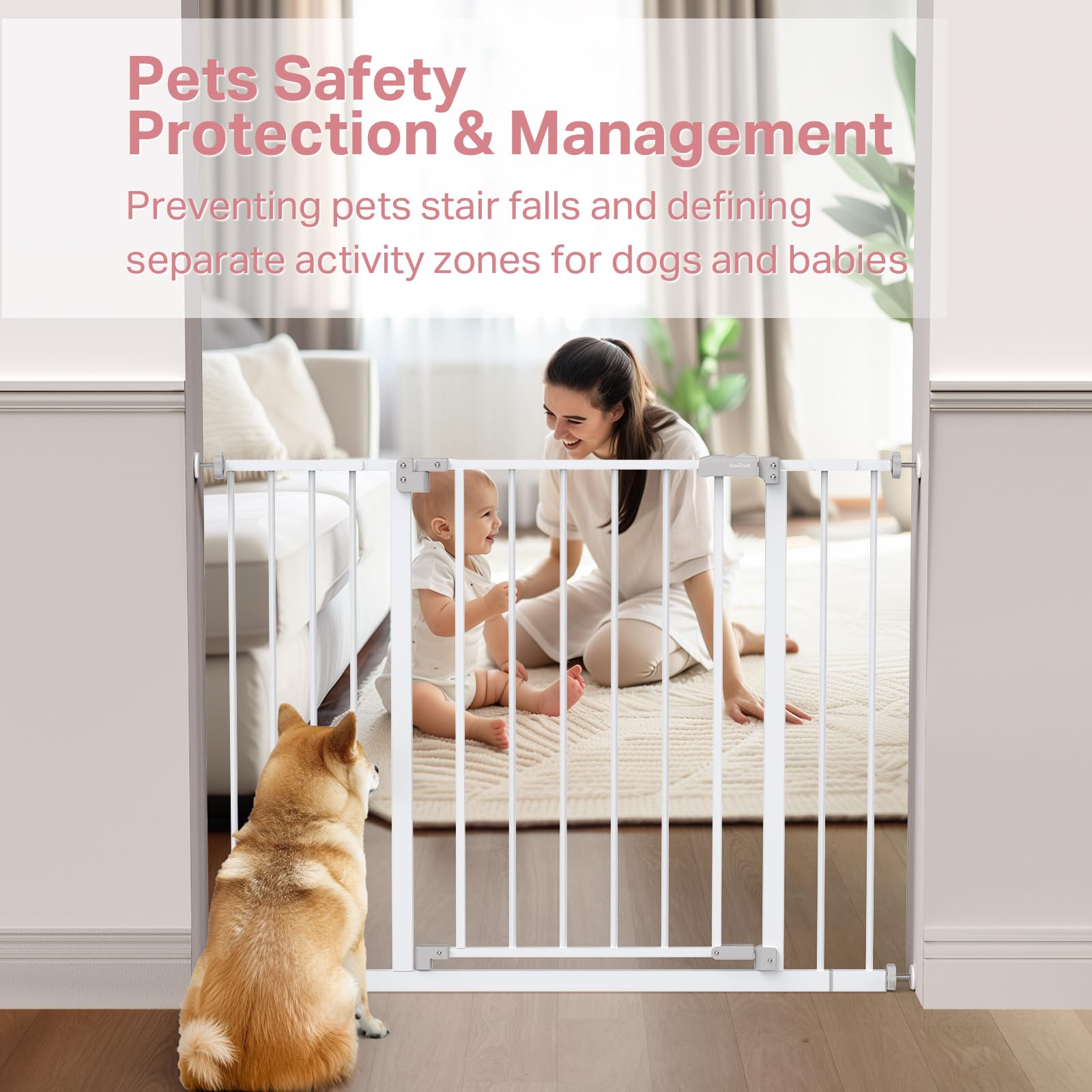 InnoTruth Baby Gate for Stairs 28.9-42.1