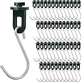 Ripeng 50 Pieces Greenhouse Hooks Hanger Twist Clips Greenhouse Fixing Clips with Stainless Steel S Hooks for Outdoor Garden Hanging Plants Plastic Insulation Netting Shading