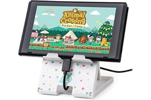 LightPro Switch Stand Animal Crossing Playstand for Nintendo Switch and Switch Lite, Foldable, Adjustable, Radiating(White)