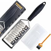 Deiss PRO Coarse Grater & Hand Held Cheese Grater - Sharp Stainless Steel Blades, Non-Slip Handle, Small Cheese Grater for Ki