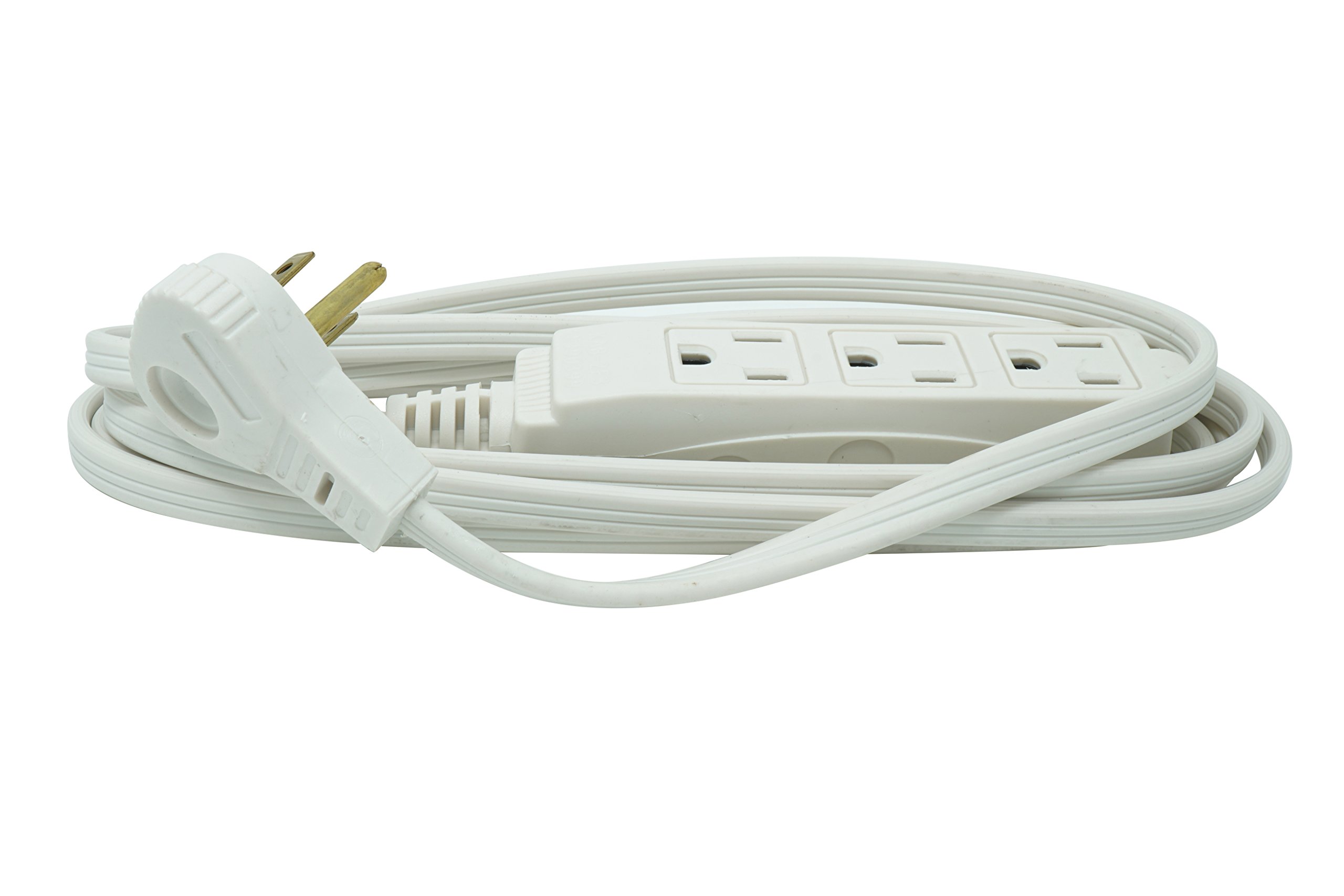 Photo 1 of *** similar item*** see pic**Woods SlimLine Indoor Flat Extension Cord, 8 Ft, 16 Gauge Right Angle Plug, 3 Polarized Outlets, 125 Volts, White, 2241