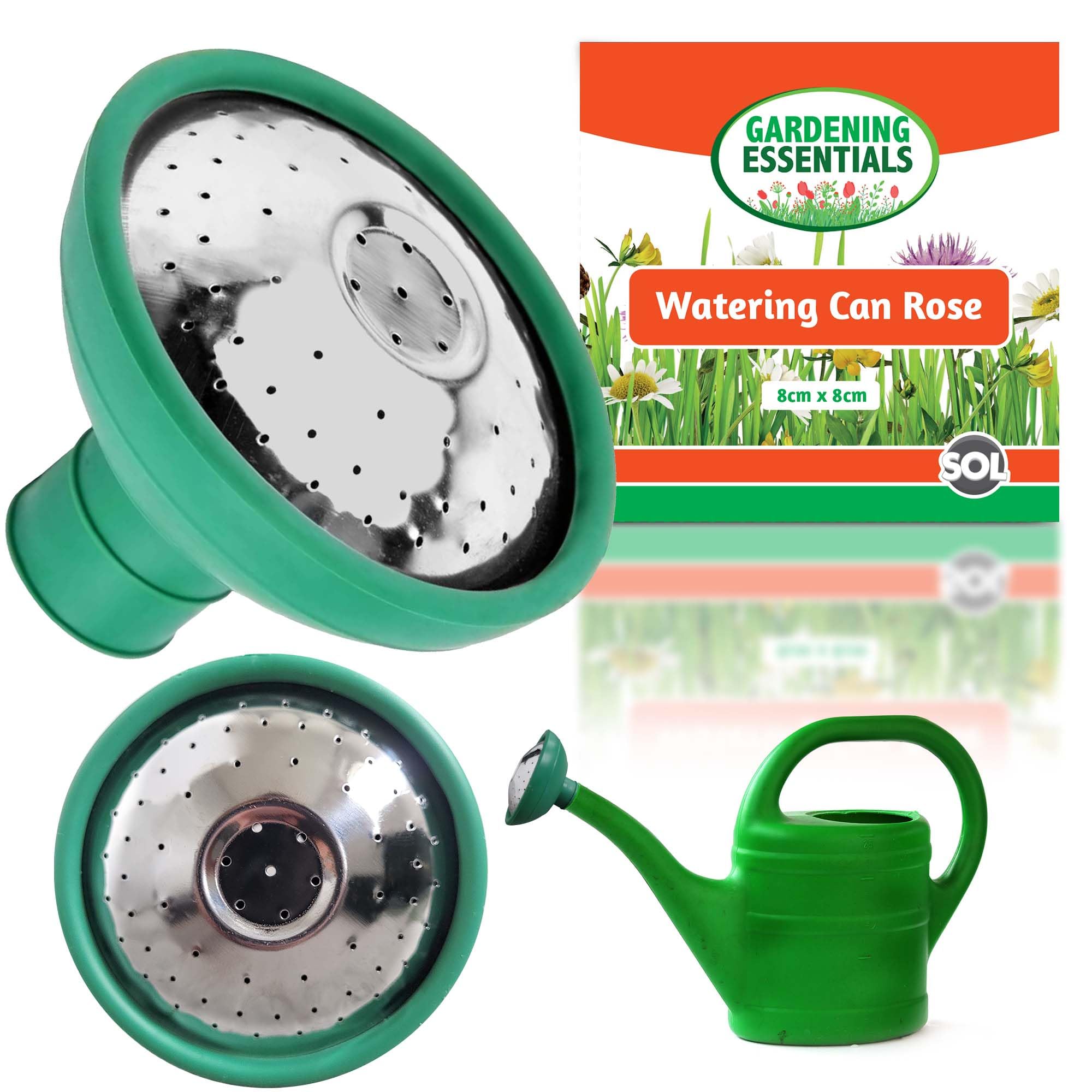 SOL Universal Watering Can Rose Head, Fits Most Watering Cans, Durable Plastic Design, Coarse Water Flow for Gentle Plant Care, Easy to Attach & Remove, Ideal for Gardening, Outdoor Use