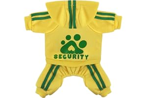 Otunrues Dog Hoodie, Dog Clothes 4 Legs Sweatshirt Security Hoodies Jumpsuit Soft & Warm Sweater Outfit Pullover Dog Winter Coat, Dog Hoodies for Small Medium Large Dogs Cats Apparel(Yellow, XXS)