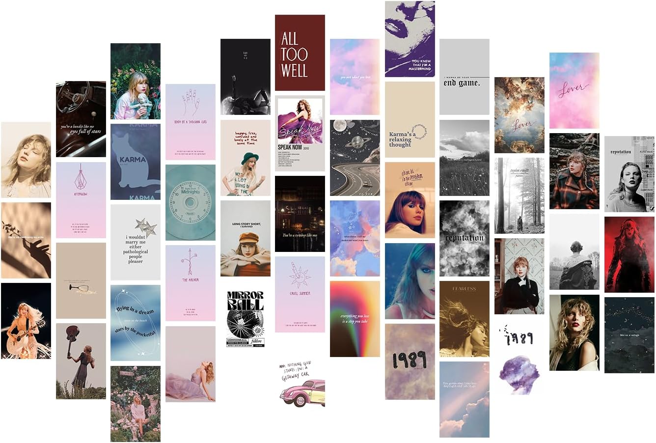 Wall Décor - 50 PCS HD Taylor Poster Music Swift, Taylor Wall Collage Kit, Taylor Aesthetic Posters For Room Decor (4 x 6 inch)