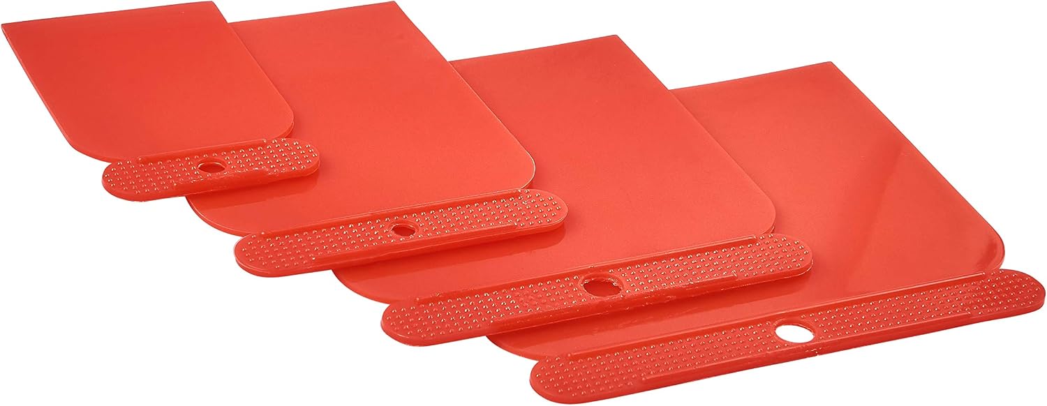 Amtech G0946 Filler Applicator Kit, 4-Piece Plastic Scraper Set, Lightweight, Reusable and Easy to Clean, Sizes 50, 80, 100, 120mm - Image 3