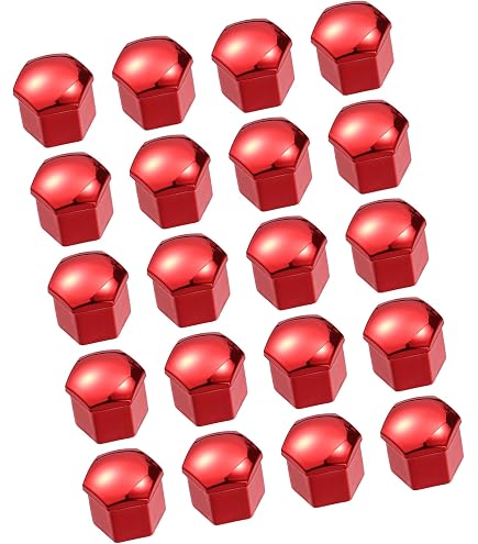 Lot De 3 Cache-écrous Universels 21mm Rouge - Pour Écrous De 17mm, Protection Roue Et Style