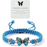 CJIAYUJEW Always believe in yourself Butterfly Bracelet, Cute Butterfly Charm Bracelets Matching Bracelet Friendship Couple Bracelets