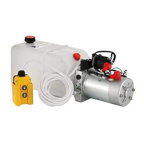 Ambesten 12V/DC Hydraulikpumpe 7 L Single Acting für Kippanhänger Fernbedienung
