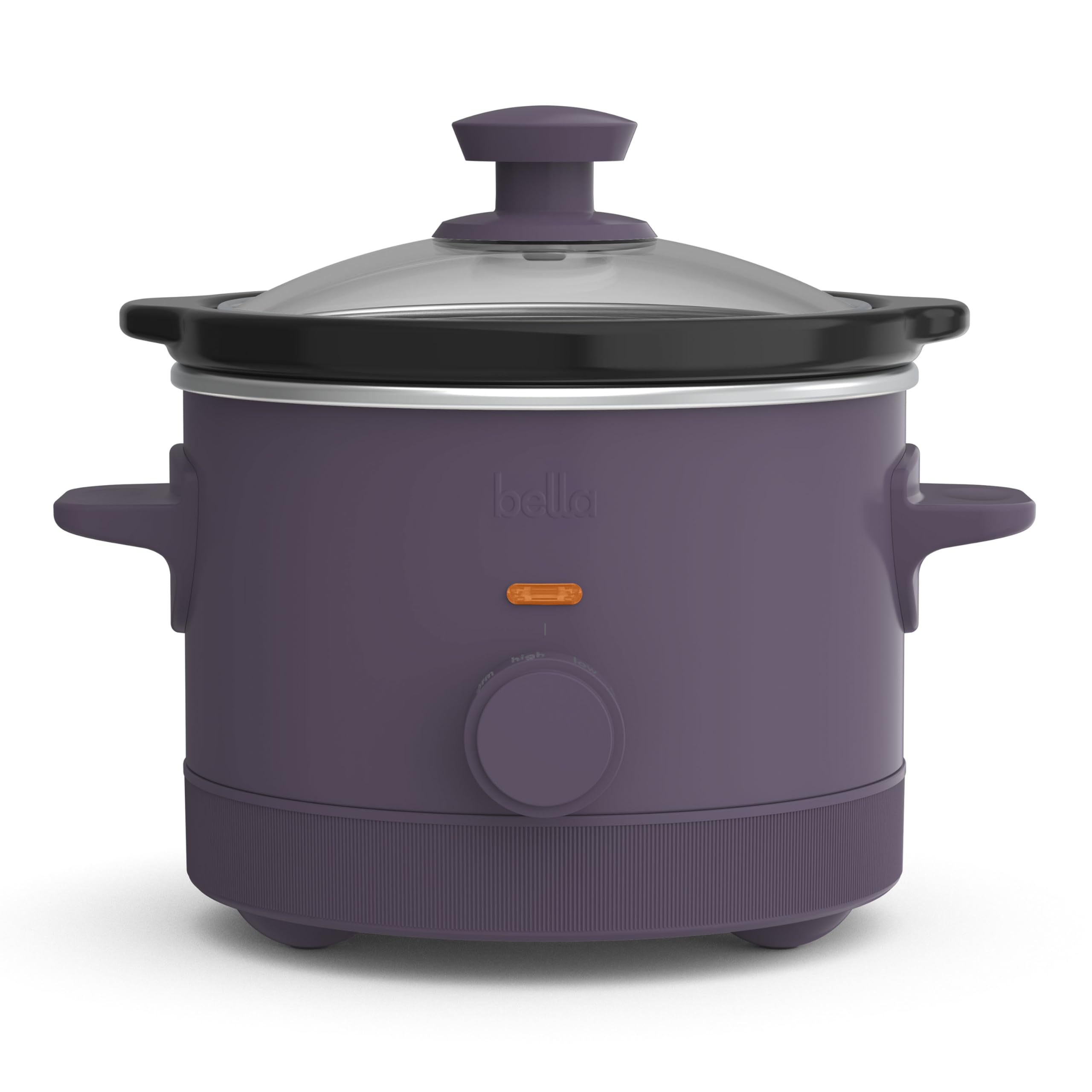 Photo 1 of bella 1.5 Qt Slow Cooker with 3 Heat Manual Control, Ceramic Nonstick Coating, Dishwasher Safe Stoneware Pot and Tempered Glass Lid, Tangle Free Cord Wrap & Cool Touch Handles, Plum
