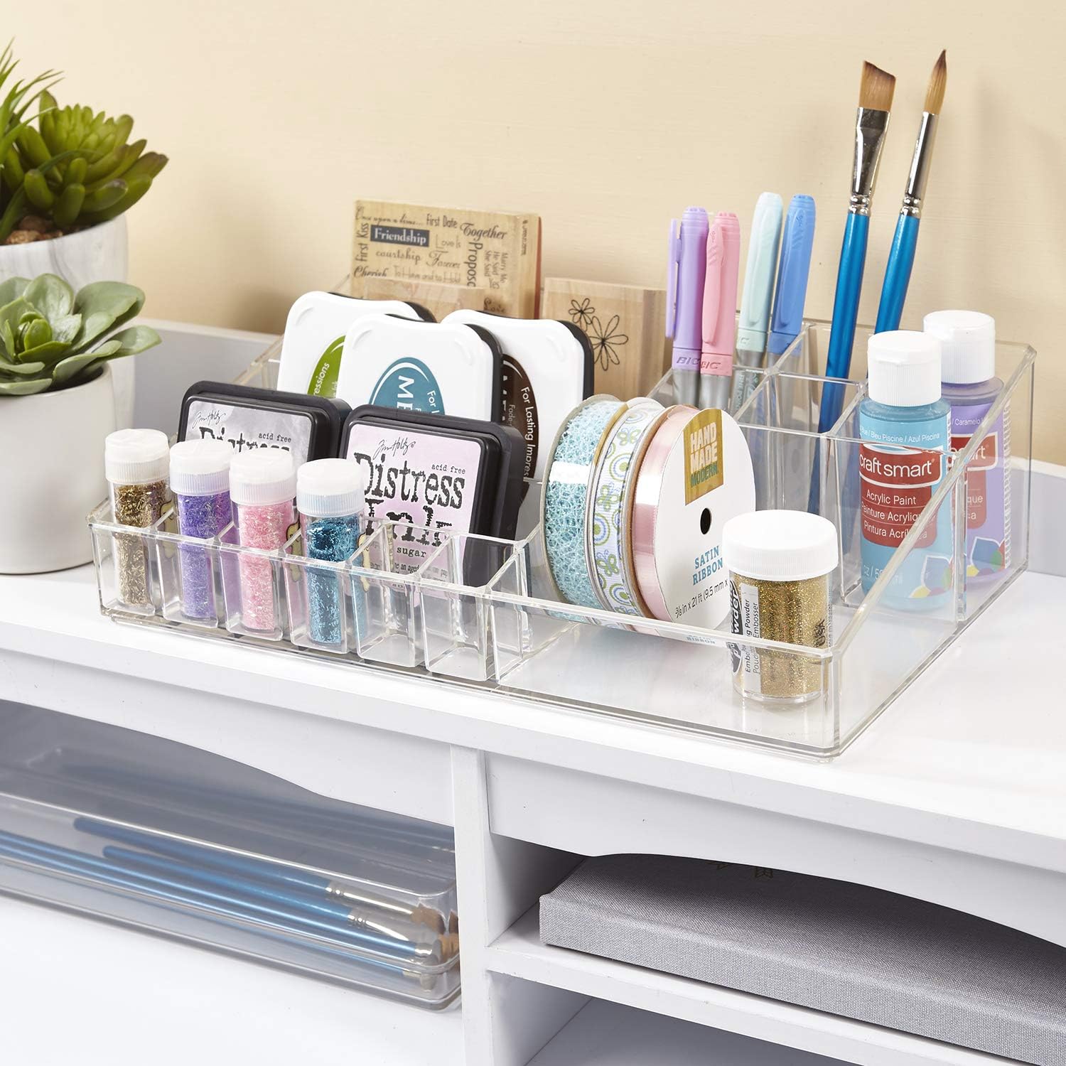 Premium Quality Clear Plastic Cosmetic and Makeup Palette Organizer | Audrey Collection: Home Improvement