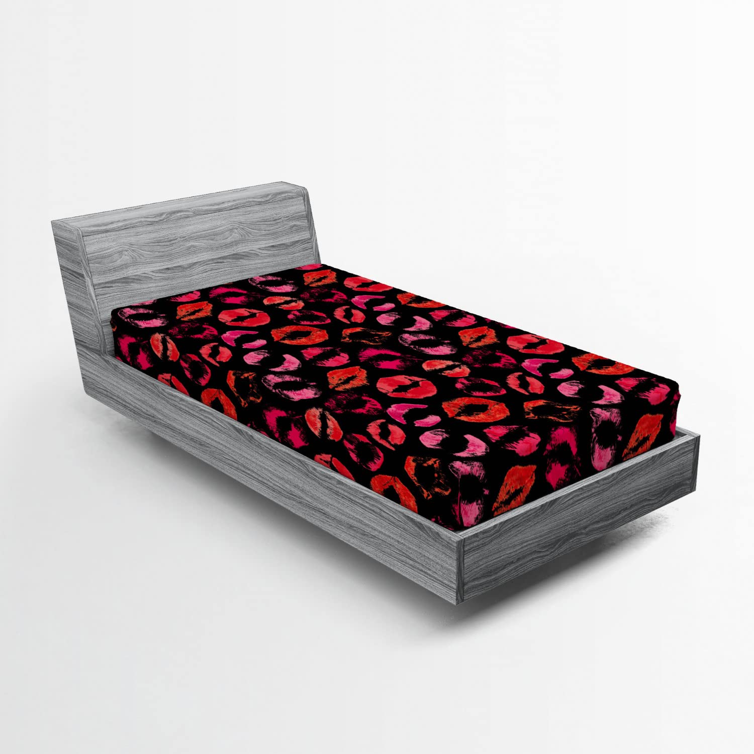 Lunarable Kiss 2 Pack Fitted Sheet, Passionate