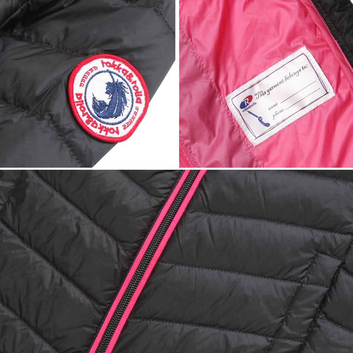 Rokka&Rolla Girls' Ultra Lightweight Packable Down Puffer Jacket Coat: Clothing