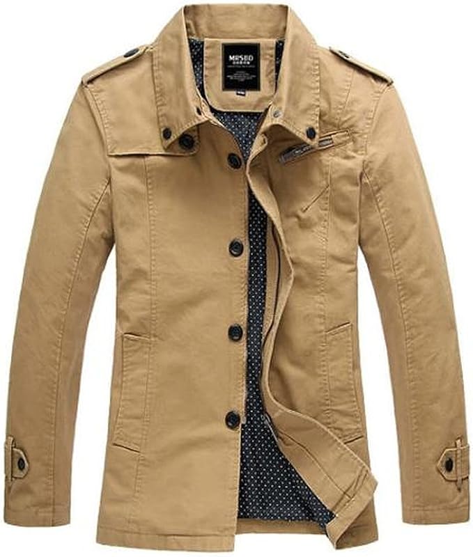 Amazon ミリタリージャケット きれいめシンプル ミニタリージャケット メンズコート カーキ オリジナル ロゴスブレスレット 茶 とサシェセット コート ジャケット 通販