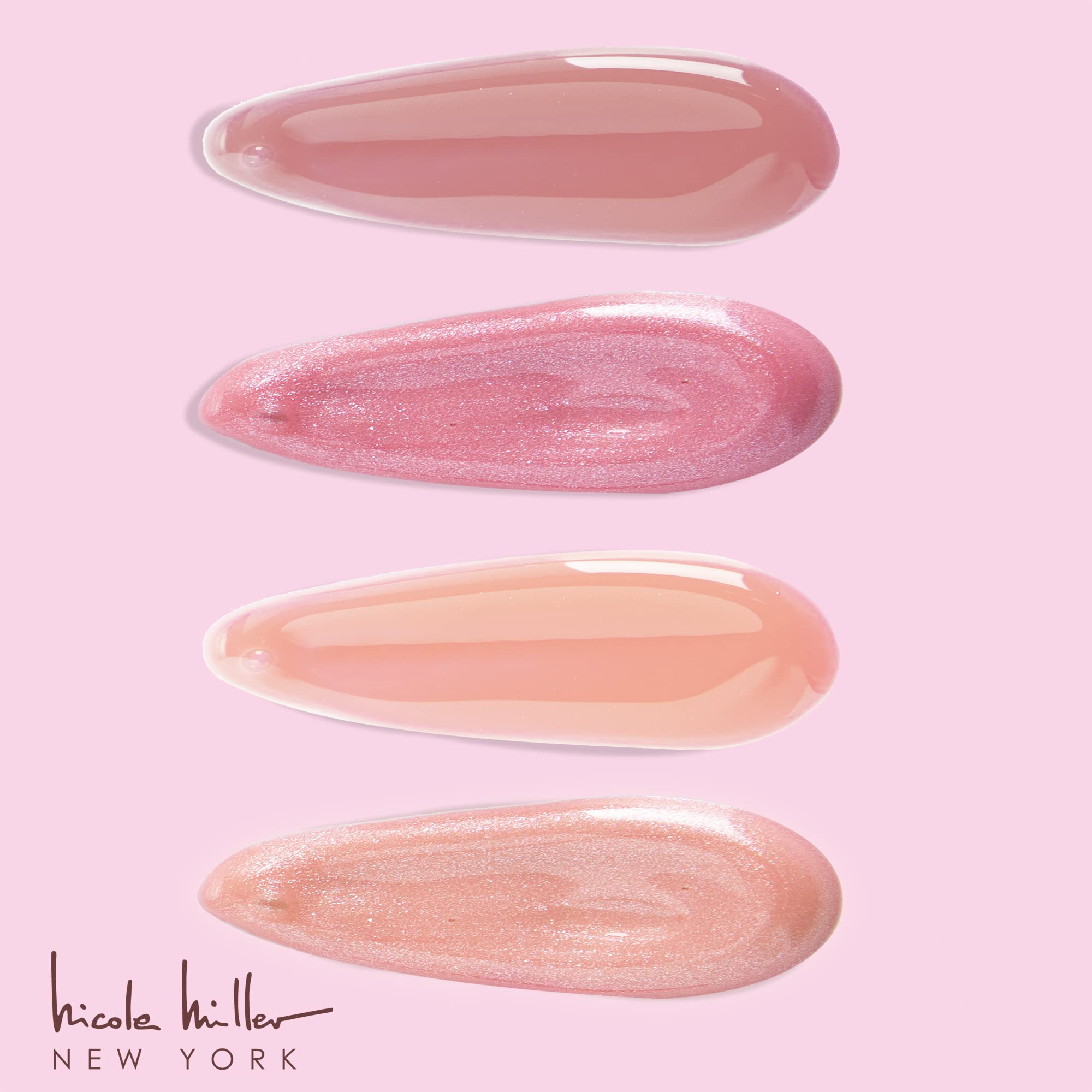 Nicole Miller Lip Gloss Collection Shimmery Glosses for Women and Girls Long Lasting Color Set with Rich Varied Colors, Peach, 10 Count (Pack of 1)