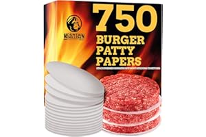 MOUNTAIN GRILLERS Hamburger Patty Paper - Wax Papers to Separate Frozen Pressed Patties - 750 Burger Sheets for Easy Release from Burger Patty Paper - Perfect for BBQ Hamburger Patty Press