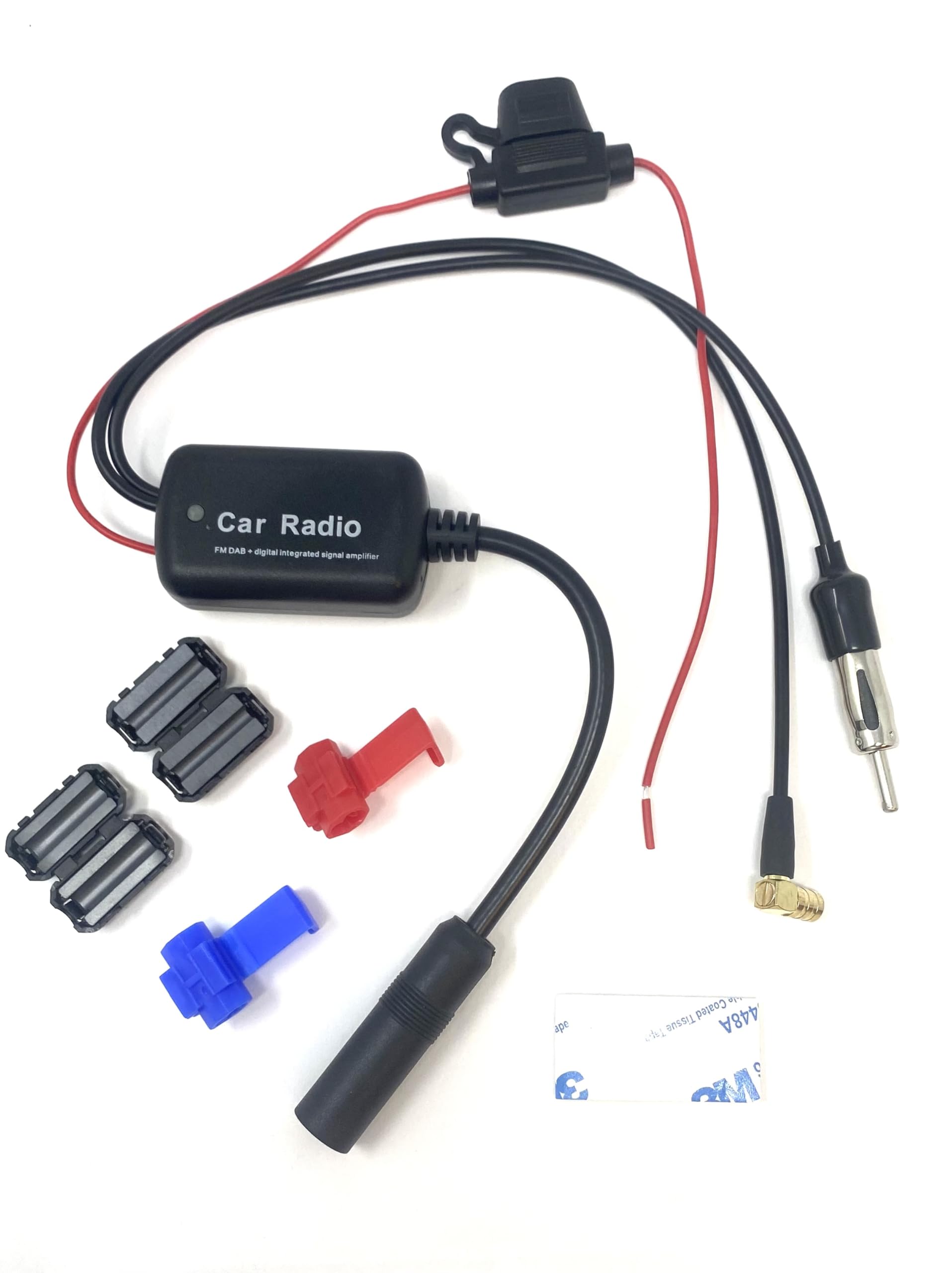 Dolphin Automotive Car DAB/DAB+ Radio Powered Amplifier FM/SMB with DIN Port. Stereo Aerial Antenna Splitter Signal Converter Booster 12v