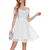 Wedtrend Sequin Dress for Women Short 80s Prom Dress Sparkly Cocktail Dresses Formal Dresses for Teens