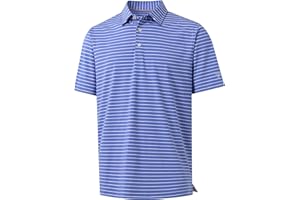M MAELREG Boys' Polo Shirt Striped Short Sleeve Moisture Wicking Performance Stretch Active Casual Collared Kids Golf Shirt