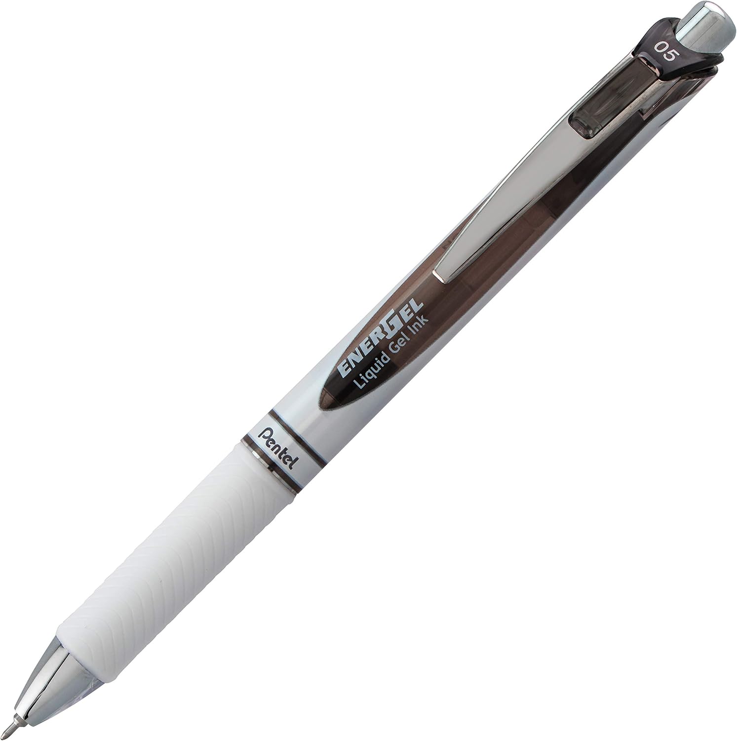 Pentel Gel Ink Pen, EnerGel Pearl RTX0.5mm, Fine Point, Needle Tip, Black Ink, Box of 12 (BLN75PW-A): Office Products