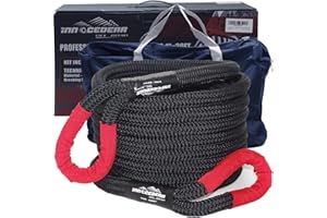 Innocedear 1"×30ft Recovery & Tow Rope Strap,Kinetic Energy Rope,Offroad Power Stretch Snatch Rope,Heavy-Duty Vehicle Recover