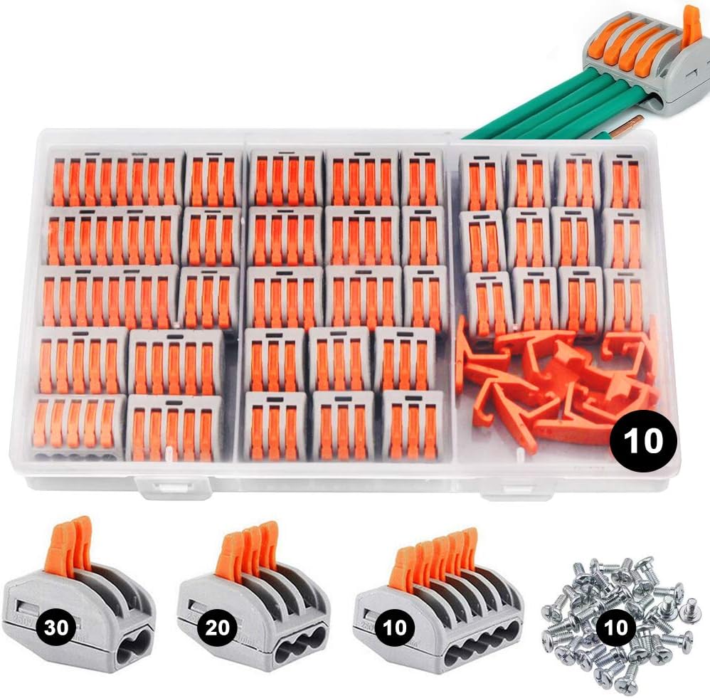 Electrical Connectors Blocks, 80 Pcs Cable Wiring Connectors Terminal