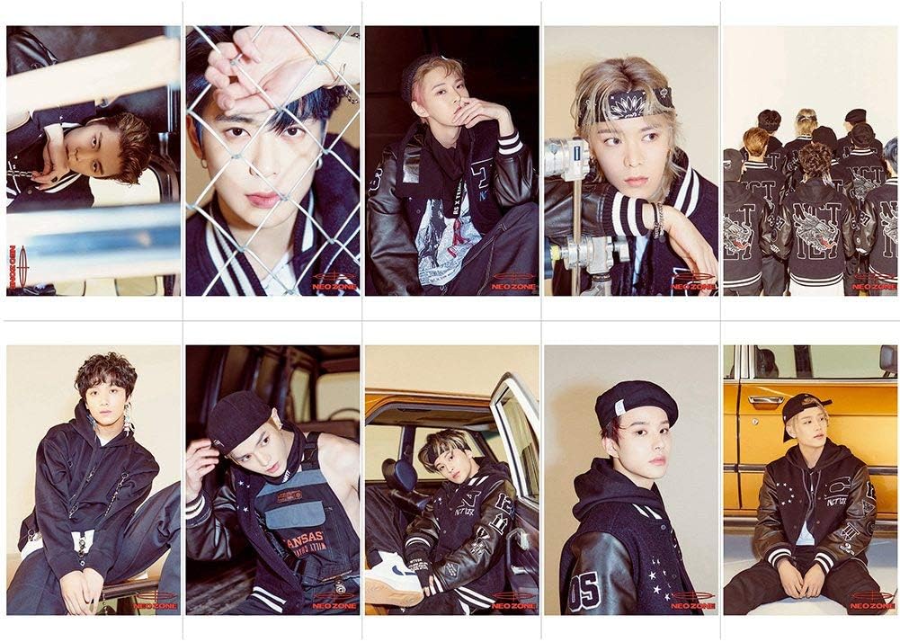 Zhenzhiao 10pcs/Set Kpop NCT 127 NCT #127 Neo Zone Mini Album Card Poster Lomo Card Photocards Photo Card 2020(H05)