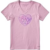 Life is Good Women's Crusher Tee Shirt, Short Sleeve Cotton Graphic T-Shirts, Trippy Paw, Violet Purple, X-Large