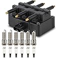 UF305 Ignition Coil & 3381 Double Iridium Spark Plug for Chrysler Pacifica Town & Country Voyager/Dodge Caravan Grand Caravan/Jeep Wrangler/VW Routan V6 Replaces# 56032520AB,56032520AC,C1442