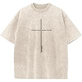 Wrenpies Christian Jesus Shirts for Men God Faith Religious Tshirt Cross Bible Verse Tops Acid Wash Oversized Graphic Tees