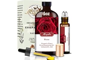 MLYNKL Rose Essential Oil-Rose Fragrance Oil 4.33oz (130ml)-100% Pure Natural Scent for Diffusers, Candles, Soap Making & Aromatherapy-Relaxing Home & Gift Essential Oil for Bath, Massage