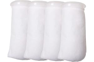ENCOMPASS ALL 4 Pack - 4 Inch Ring Filter Socks 200 Micron - Aquarium Felt Filter Bags -4 Inch Ring By 9.5 Inch Long [Short Version] - Fits Eshopps and Aqueon