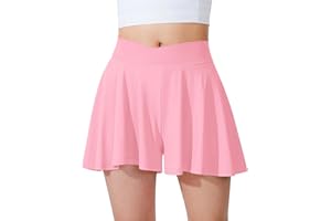 Somaibo Girls Flowy Shorts Butterfly Shorts with Liner 2-in-1 Athletic Tennis Running Gym Shorts with Pockets for Kids