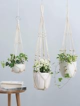 Mkouo 3 Pack Macrame Plant Hangers Indoor Cotton Rope Beads 58/73/89cm view 4