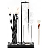 Incense Holder for Sticks, with Glass Ash Catcher, for Yoga Spa Home Decor | 2 in 1 Upside Down Incense Burner, Wooden, with Storage, for Meditation Relaxation Outdoor Patio