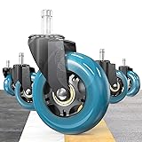 HOLKIE Office Chair Wheels 11x22mm Blue 3 Inch Desk