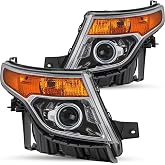 JSBOYAT Projector Headlight Fit for 2011 to 2015 Ford Explorer | Factory-developed optics, matched connectors and tested beam distribution; OE Style, Bulbs Not Included, Pair
