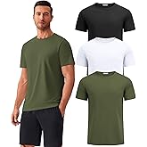 PINSPARK Men's 3 Pack Workout Shirts Quick Dry Moisture Wicking Crewneck Tee Shirt Mesh Athletic T-Shirts
