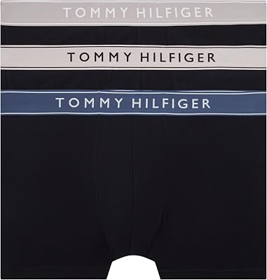 Herren 3er Pack Boxershorts Trunks aus Baumwolle mit Stretch, Schwarz (Ple Pnk/Ant Slver/Aeg Sea), XL