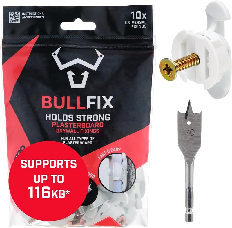 Bullfix Universal Plasterboard Fixings Heavy Duty Starter 10 Pack 20mm