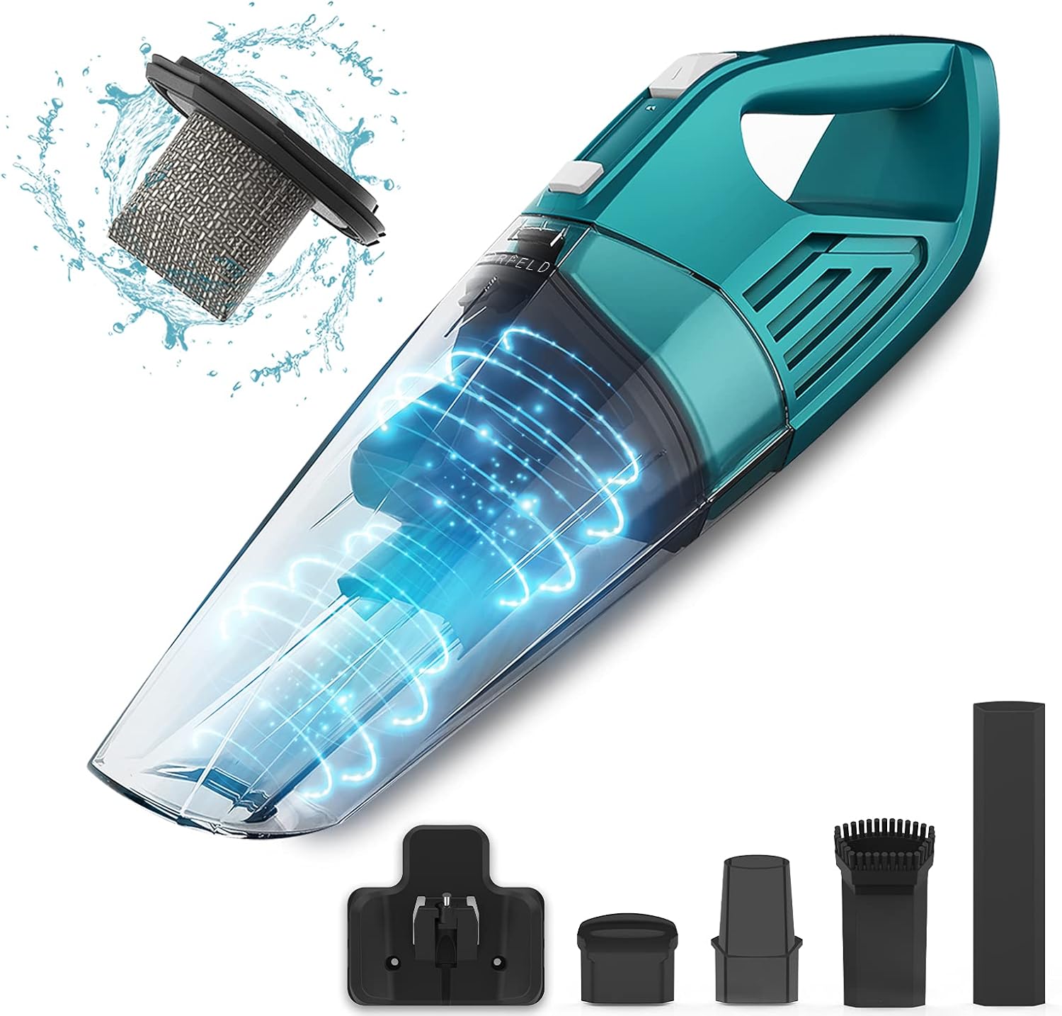 ORFELD Handheld Vacuum, 7500PA Hand Vacuum Cordless with Powerful Suction, Wet Dry Portable Handheld Vacuum Cleaner for Pet Hair, Home and Car Cleaning: Home & Kitchen