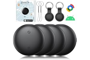 DELUMU Bluetooth Smart Tags for Android,Air Tags-4 Pack Android,Keys Finder,Item Locator Works with Google's Find My Device App(Android only),Android Tracker Tag for Keys,Luggages,Backpack,Wallet
